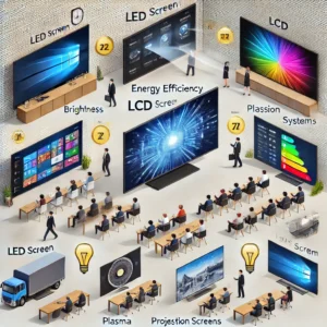 LED-screen-components-A-detailed-image-comparing-different-display-technologies-including-LED-screens-LCD-screens-plasma-screens-and-projection-systems