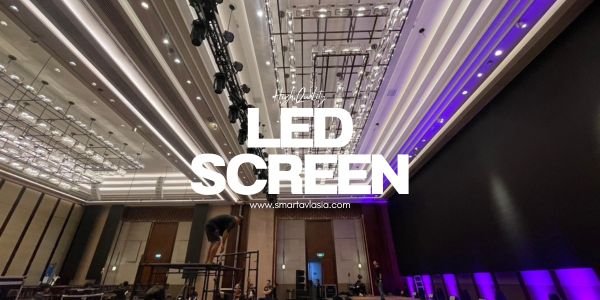 Outdoor LED screen rental in Phuket, Thailand, enhancing a beach wedding with live streaming visuals