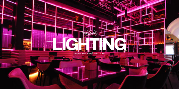 Professional lighting installation services in Bangkok, Phuket, Thailand, for nightclubs, events, and weddings